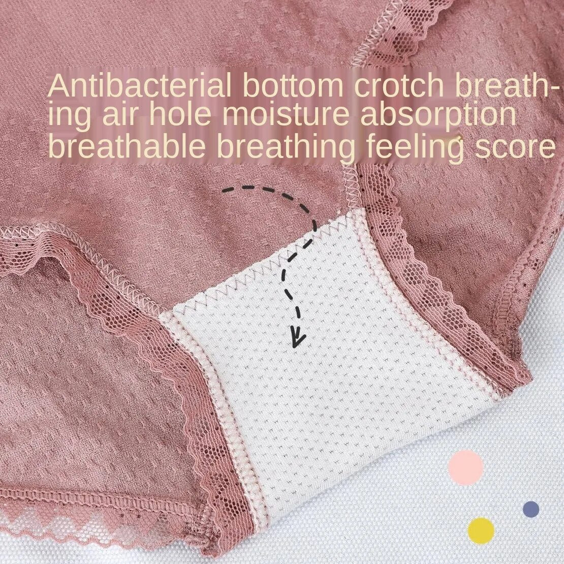 LaceyBreeze Mid-Waist Breathable Panties - Assorted Colors