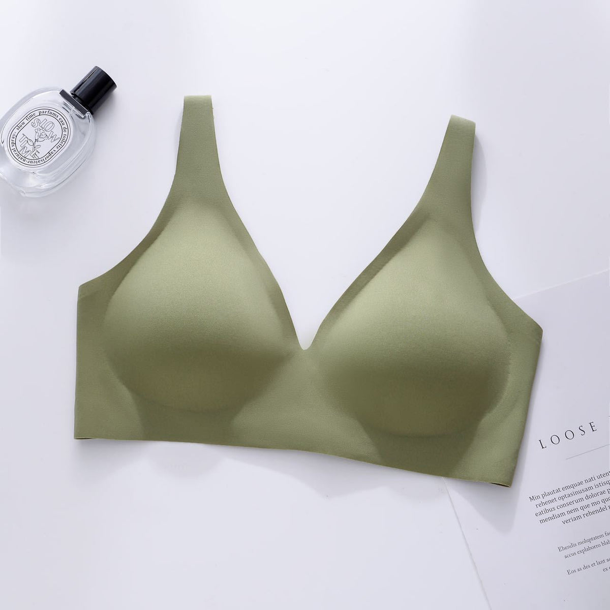 Seamless Jelly Strap V-Neck Bra