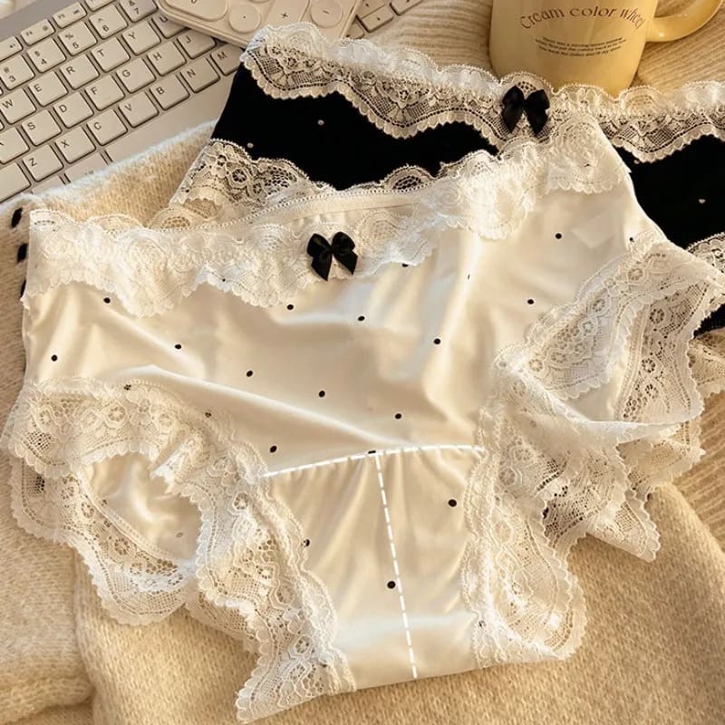 Bucketberry Polka Dot & Lace Sweetheart Briefs