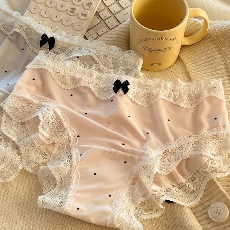 Bucketberry Polka Dot & Lace Sweetheart Briefs
