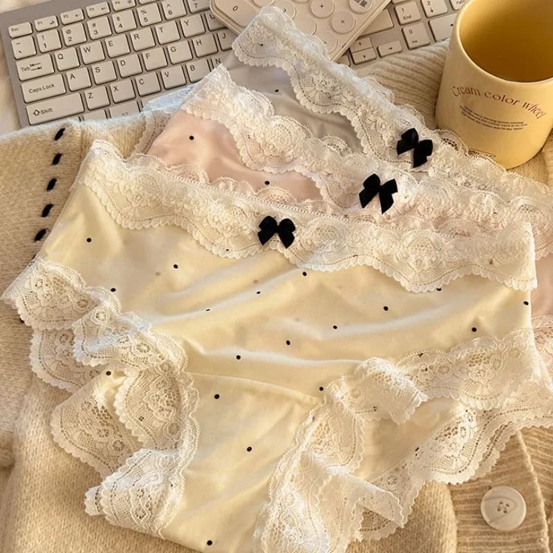 Bucketberry Polka Dot & Lace Sweetheart Briefs