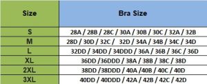 Comfort Plus Seamless Stylish Full Coverage Bra Size Chart