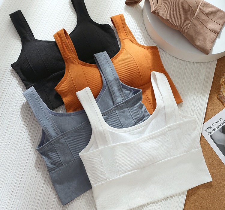 Padded Sports Bras and Sexy Large Size Front Buckle Wrap Up Tank Top Style  Thin Bra Molded Cup Sports Bra : : Clothing, Shoes & Accessories