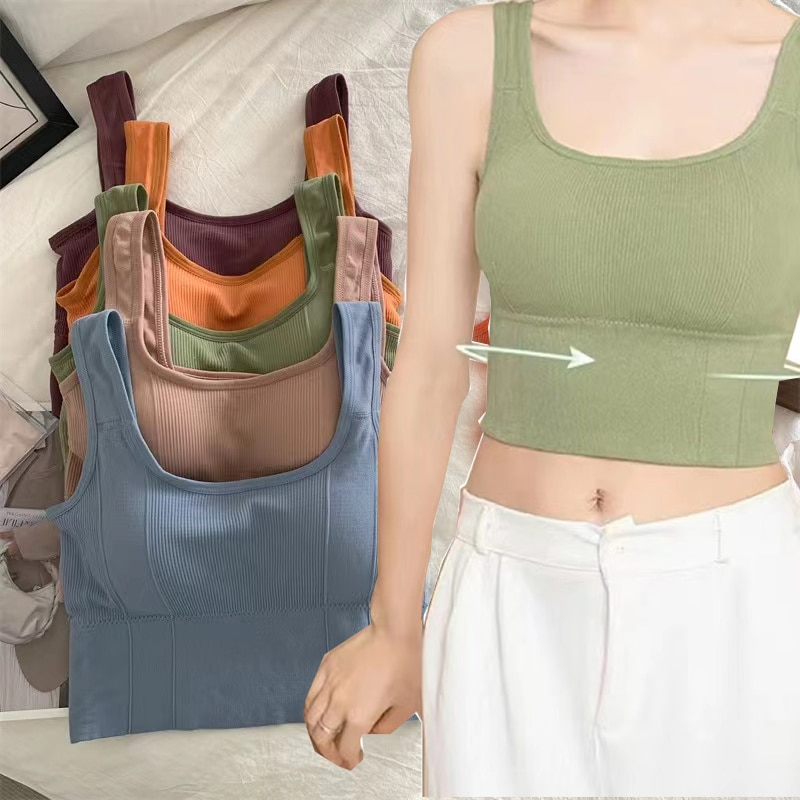 Women Non-wired Bra Seamless Push Up Bralette Full Coverage Sports Tank  Vest Bras Underwear
