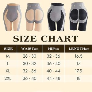 5D Butt Lifter High-Waist Magic Shaper Size Chart