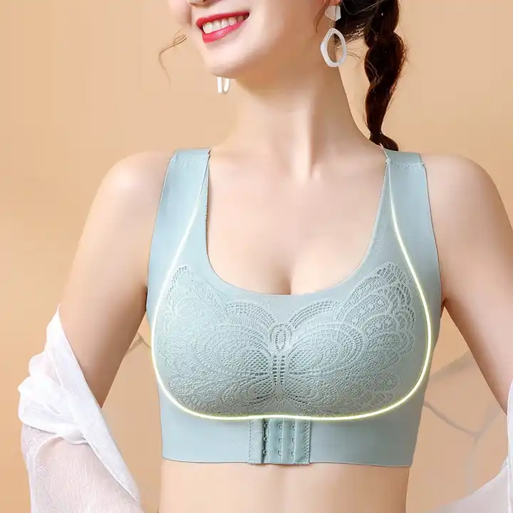 2/1Pack Women's Front Clasp Push Up Bra Underwired Comfortable Soft O